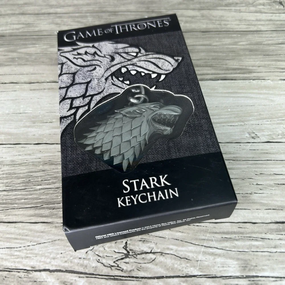 Game of Thrones Stark Direwolf Keychain Noble Collection Metal Keyring New